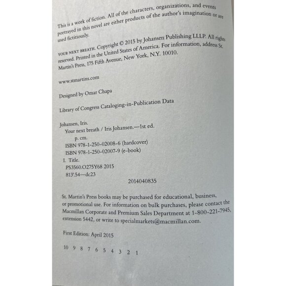 IRIS JOHANSEN Catherine Lin Series Lot Of 2 Hardcover 1st Edition Books - Picture 7 of 11